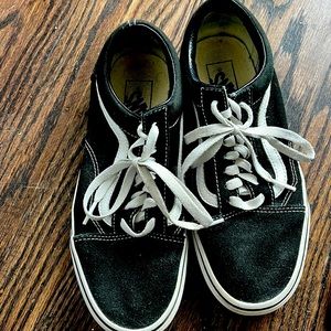 Black leather vans